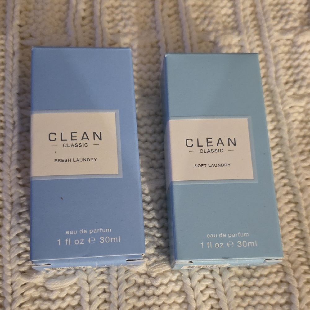 2 New CLEAN Classic eau de parfum Soft Laundry, Fresh Laundry Full Size